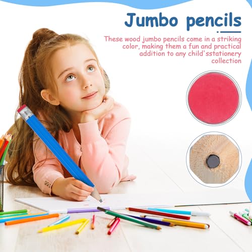 Lápices de madera jumbo extra grandes para dibujo x2 miniatura 3