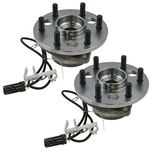 Image of TRQ 2 Piece Front Wheel Bearing & Hub Assembly Set 4WD Compatible with 1999-2000 Cadillac Escalade 1995-1999 Chevrolet K1500 K1500 Suburban 1995-1997 K2500 1995 K2500 Suburban 1995-2000 Tahoe GMC 199