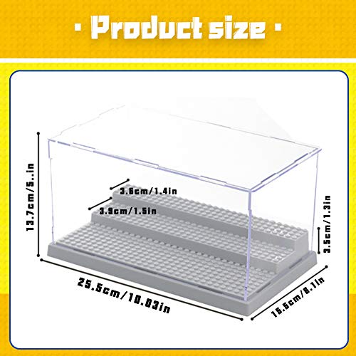 MIMIEYES Acryl Schaukasten Vitrine für Minifiguren Perspex Staubbeweis Show Fall Base 3 Schritte (Grau) – Bild 6