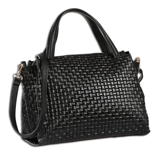 Sac à main en cuir noir femme pour le bureau et les sorties