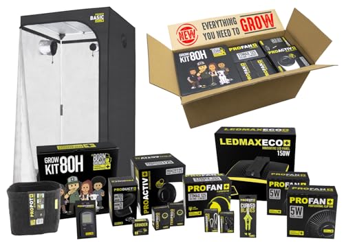 GARDEN HIGHPRO GROWKIT 80H | Kit Complet pour Culture intérieure | Tente de Culture | Extracteur 125mm | Filtre à Charbon | Ventilateur 5W | Combiné |...