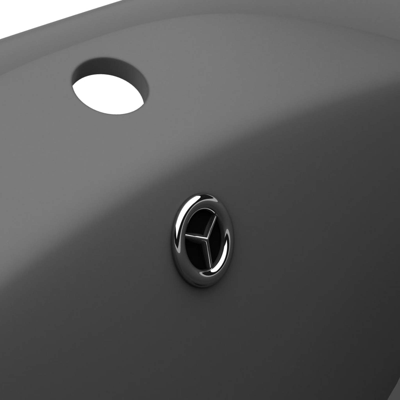 ShGaxin Lavabo Lujoso con rebosadero cerámica Gris Oscuro 58,5x39 cm, Fregadero, Lavabo Baño, Lavamanos Baño, Lavatorio Casa De Banho, Mueble Lavabo sobre Encimera