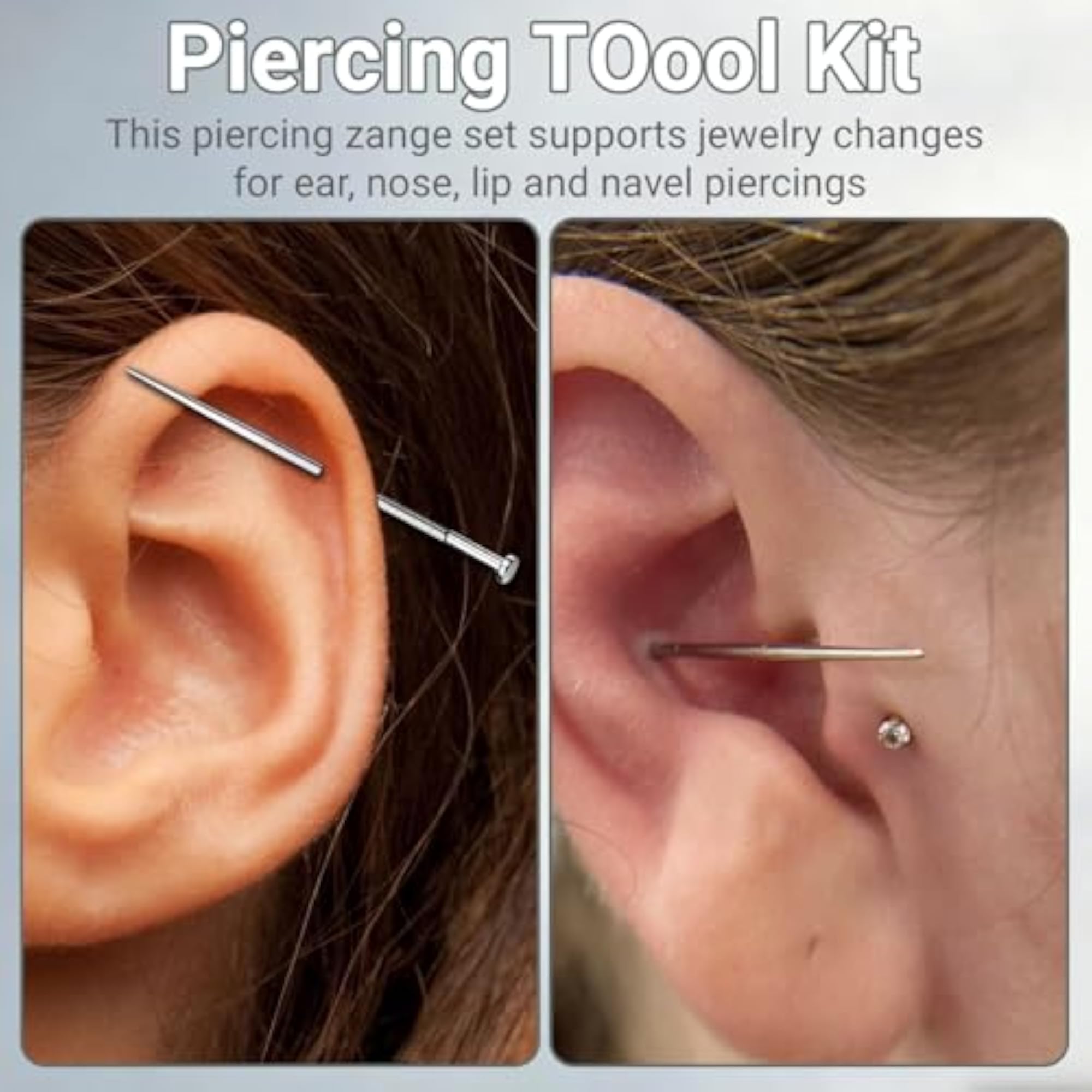 19 Pcs Piercing Taper and Earring Applicator Tool Set