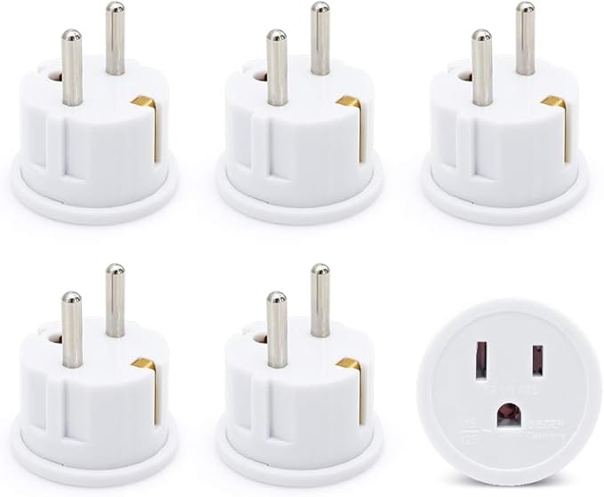 SYCON 6X Amerika auf DE Stecker Adapter, Steckdosenadapter Reisestecker