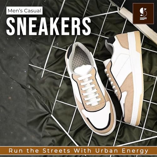 Image of STANPHORD Mens Rapidcore Sneakers Colourblocked Mid Top Lace Up Sports Casual Shoes | Comfortable & Lightweight Stylish Outdoor Shoes for Party, Daily & Occasion Wear | Smart & Trendy Shoe