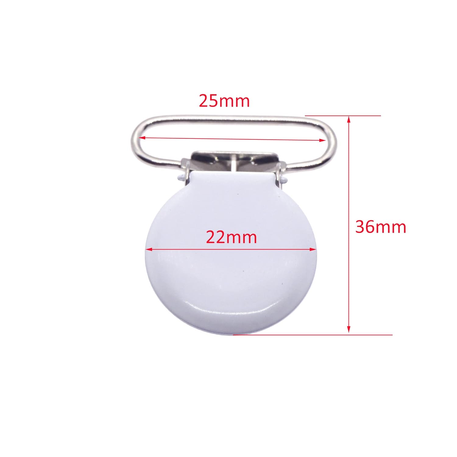 42pcs 1" Suspender Clips Metal Round Pacifier Clips Dummy Holder for Making Pacifier Chain Bib Bed Sheet Holder DIY Jewelry Accessories