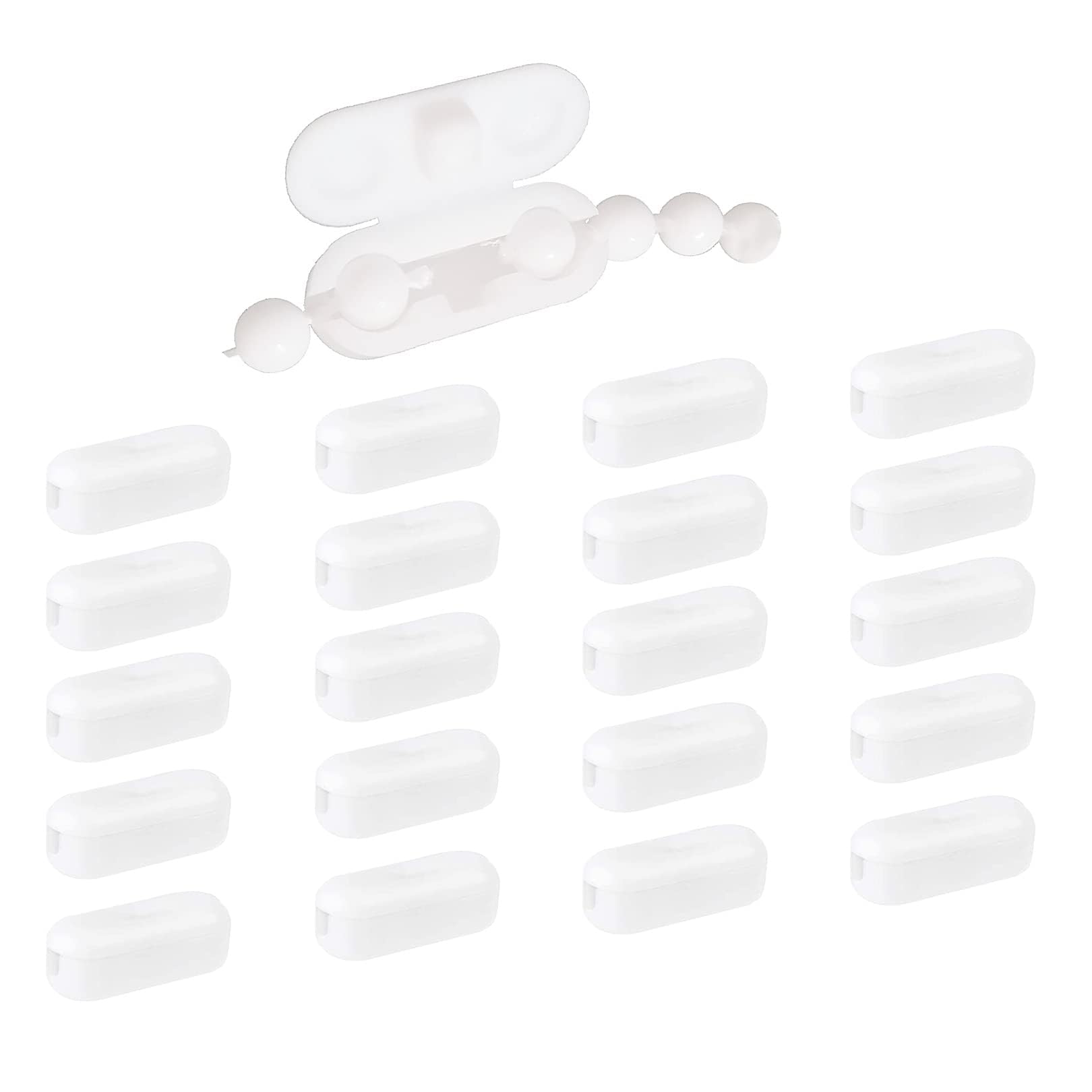 20PCS Roller Blind Chain Connectors Plastic Replacement Roller Blind Pull Cord Connector Clips Roman Vertical Blind Clips Chain Connectors Fits Blind Accessories Parts for Curtain Blind Windows