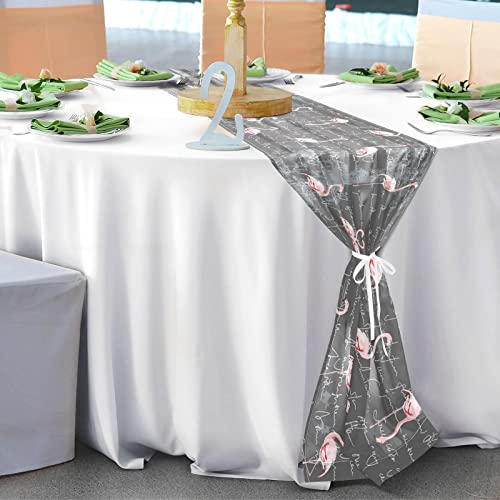 Flamingo Chiffon Table Runner Rustic Sheer Table Decor Romantic Wedding Decorations Holiday Table Runner For Tea Party Home Shower Table, 120 Inches Long #TOP5