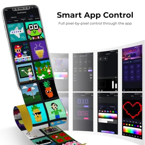 Image of Apex Spliced Pixel Display LED Frame (8x8 Pixel)(4 pcs), Smart LED Pixel Art Display, App Control, DIY Animation, Digital Clock, 16x16 or 32x8 Display, Gaming Room & Desk Decor