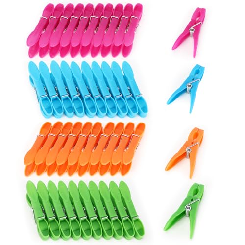 Auauraintt 60 Pinzas Pinzas Ropa Que No Dejan Marca, 4 Colores de...