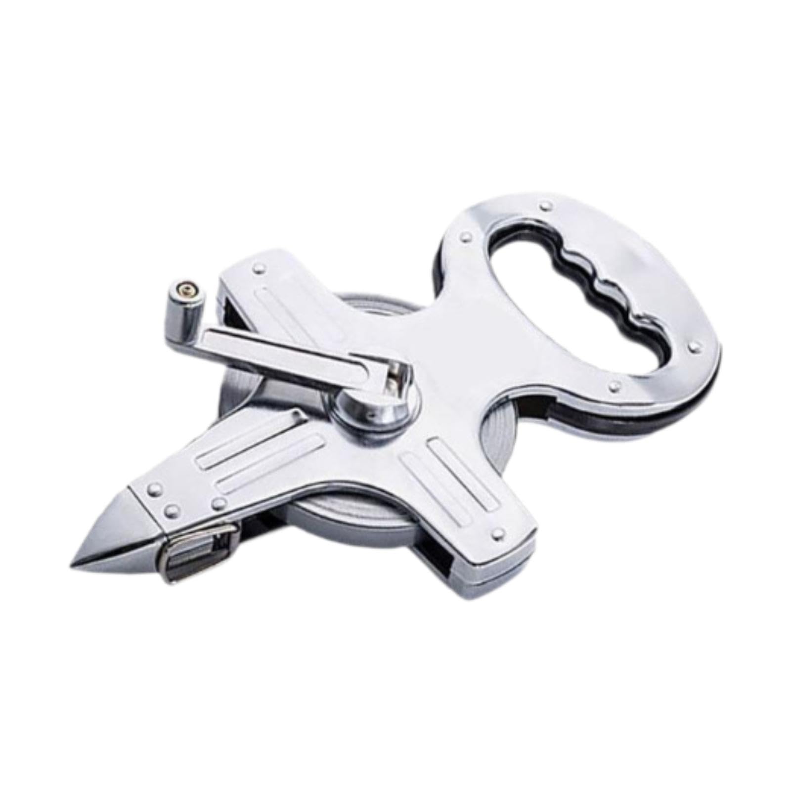 MagiDeal Cinta Métrica con Marco de Metal, Herramienta de Medición, Cabezal Cónico Preciso, Portátil, Fácil de Leer, Multiusos para Construcción, Carrete de Ci, 100m