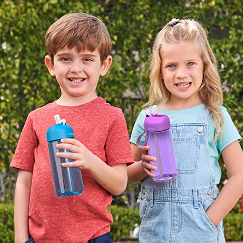Bentgo-Kids-Water-Bottle-New-Improved-2023-Leak-Proof-BPA-Free-15-oz-Cup-for-Toddlers-Children-Flip-Up-Safe-Sip-Straw-for-School-Sports-Daycare-Camp-More-Blue