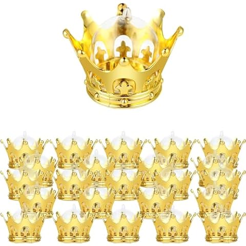 JC HUMMINGBIRD JCHB 24 Pieces Fillable Gold Crown with Dome Party Favors, Birthday, Graduation, Celebration Cover