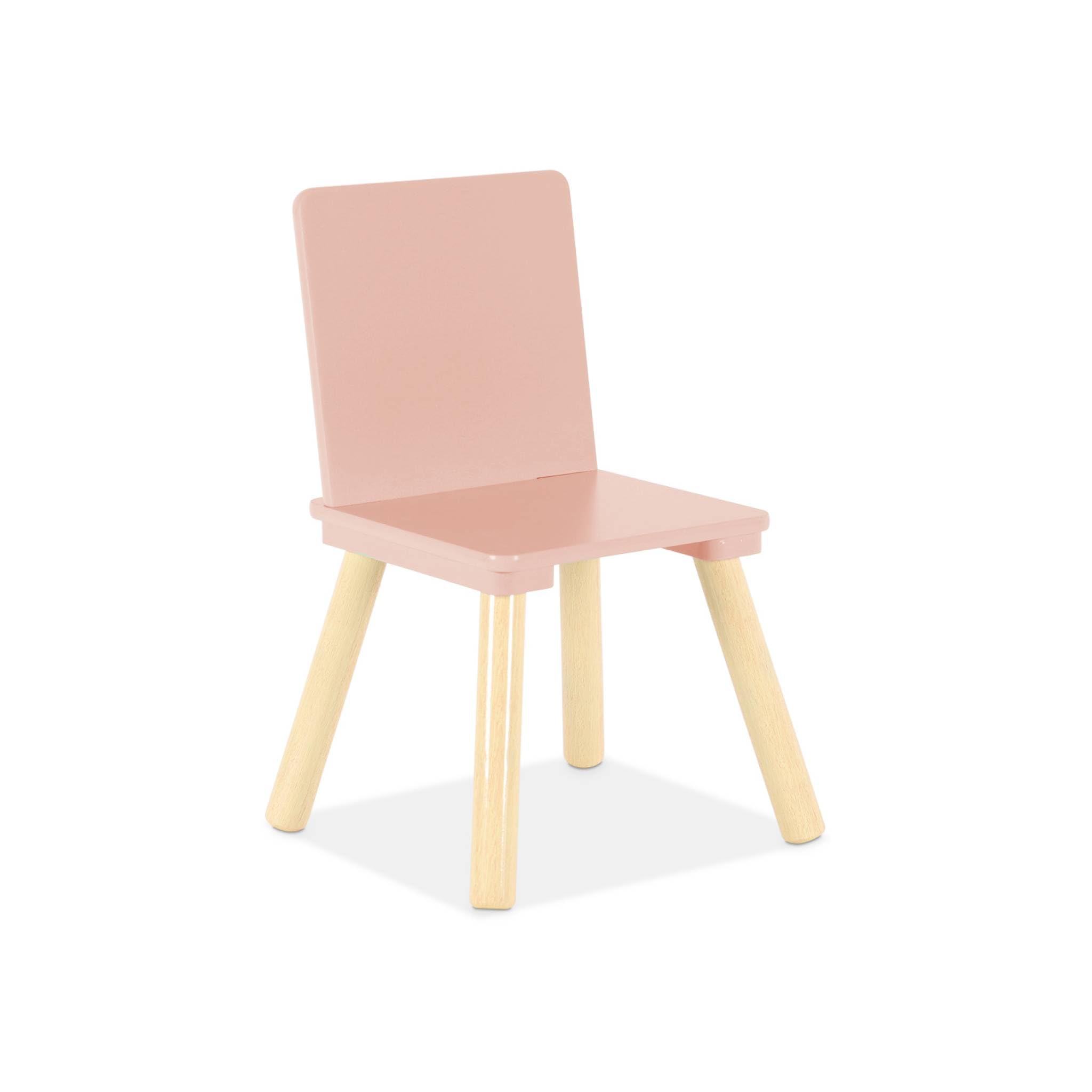 sweeek - Mesa Infantil Cuadrada con 2 sillas, Jude, Rosa, 60x60x43 cm