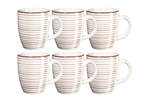 Domestic by Mäser Série Bel Rythme, Mug 39 cl dans la  Lot de 6, Couleur Beige