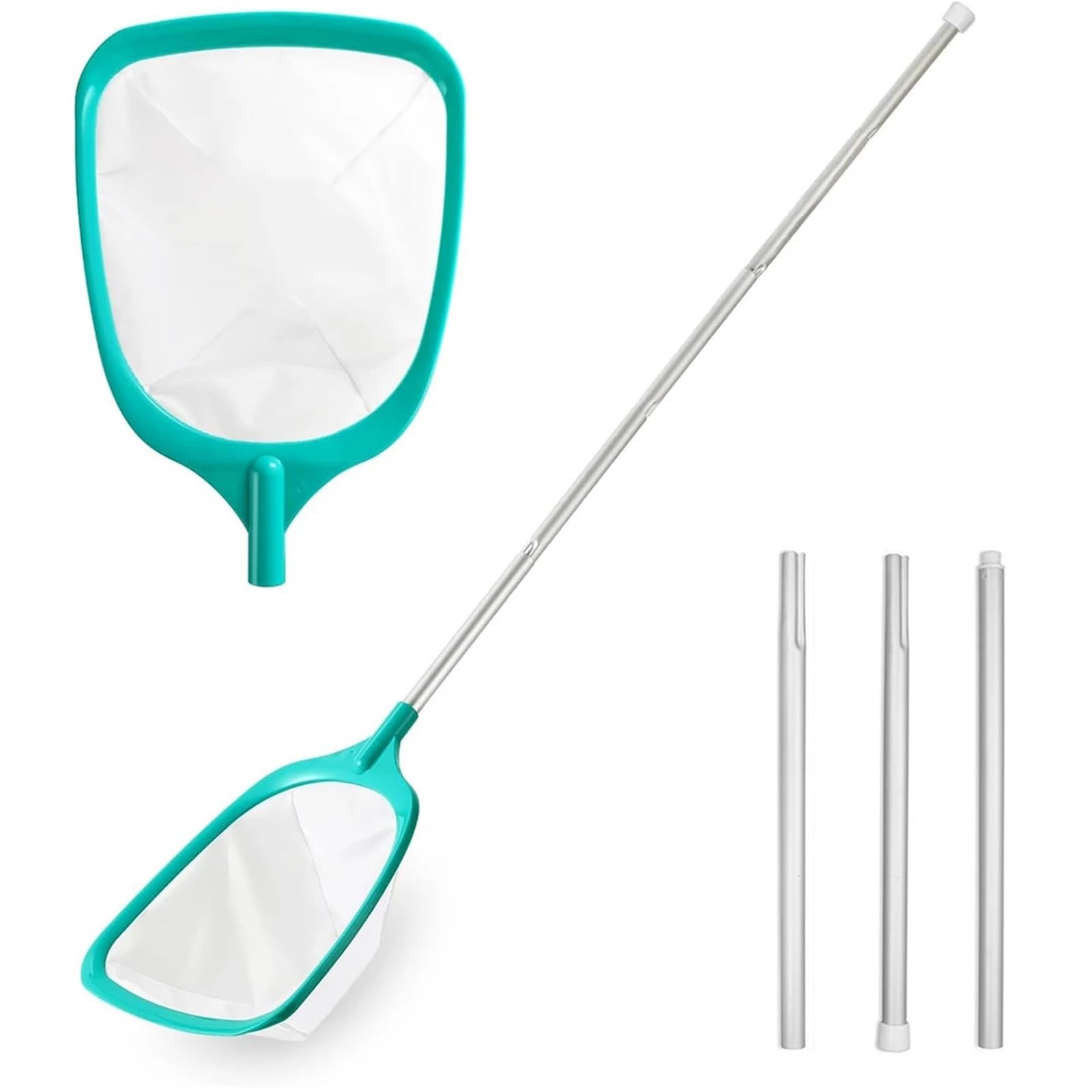 Épuisette de Bassin, écumoire de Piscine d'été avec Manche rétractable, élimination des Feuilles, Outils de Nettoyage Professionnels for Bassin de Jardin pour Nettoyer la Piscine