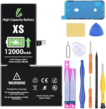 LL TRADER Battery for iPhone Xs, 12000 mAh High Capacity Replacement Battery for iPhone Xs, A1920A2097A2098A2099A2100 with Full Set Repair Tool Kit 2025 New