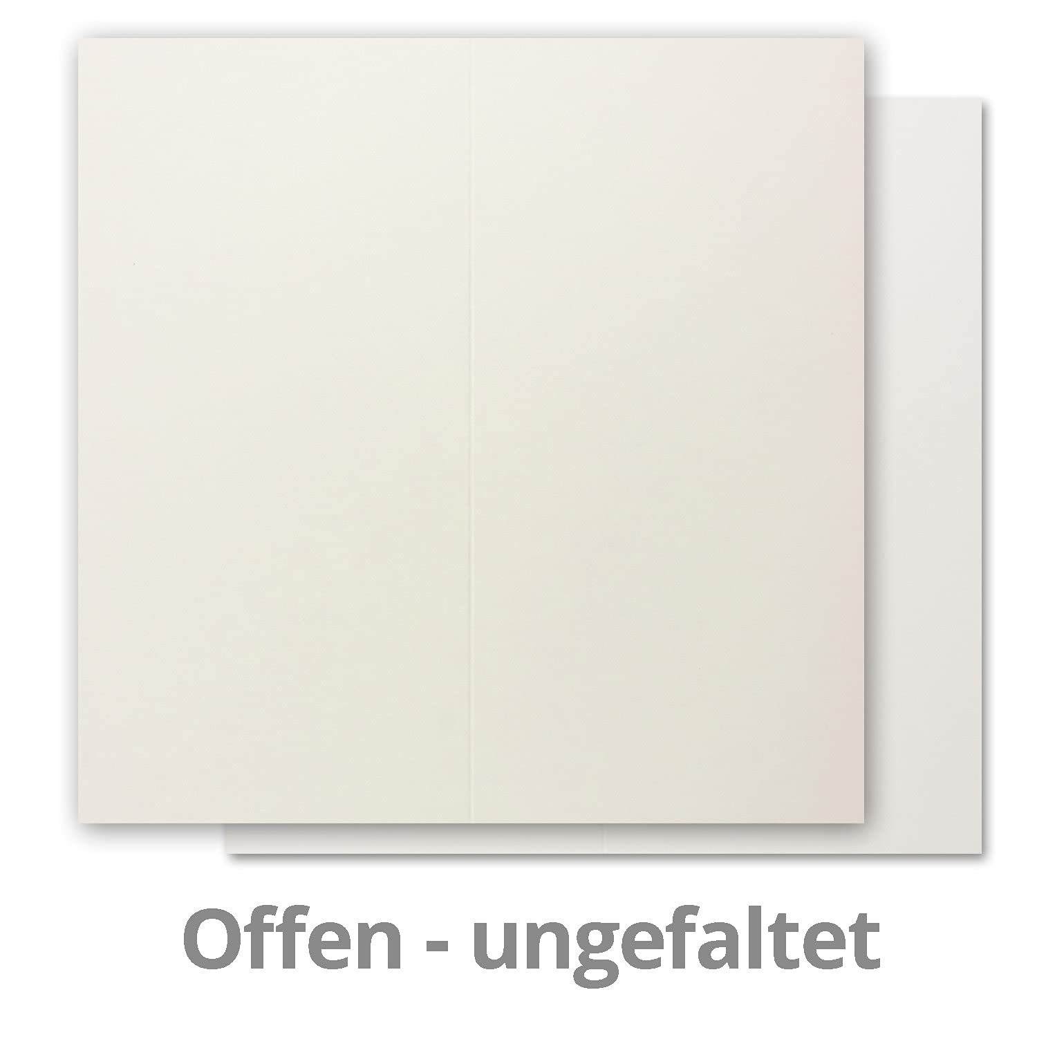 250x Kartenpaket DIN Lang mit Doppelkarten, Umschlägen und Einlegeblätter Cremeweiß - Faltkartenset ideal für Einladungen und Karten basteln