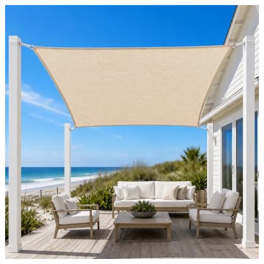 5' x 8' Beige Straight Edge Sun Shade Sail, Rectangle Awning Outdoor Shade Cloth Pergola Cover UV Block Fabric- Customized