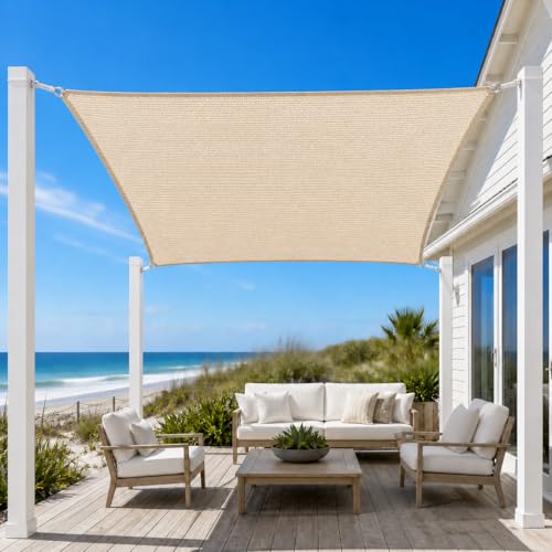 5 x 8 Beige Straight Edge Sun Shade Sail Rectangle Awning Outdoor Shade Cloth Pergola Cover UV Block Fabric- Customized