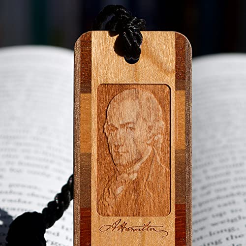 Wooden Bookmark Engraved Alexander Hamilton With Signature - 1St United States Secretary Of The Treasury - Also Available With Personalization - Made In Usa #TOP3