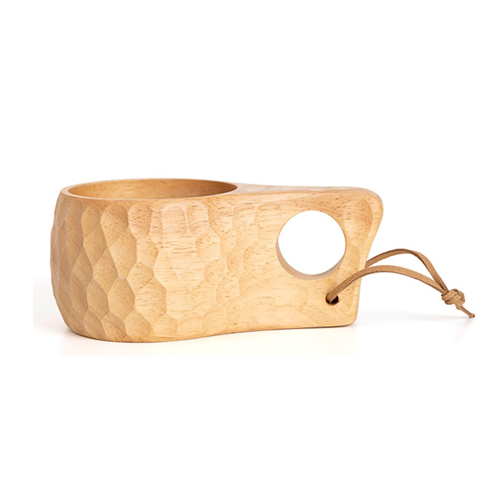 Taza de camping de madera, hecha a mano, taza de café de viaje con asa y correa para el cuello, taza de campo portátil para té y leche, esencial para senderismo al aire libre