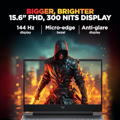 Image of HP Victus Gaming Laptop, 14th Gen Intel Core i5-14450HX, 6GB RTX 3050 GPU, 15.6 inch (39.6 cm) FHD 144Hz 300 nits, 24GB DDR5 (Upgradeable), 512GB SSD, Win 11, MS Office 24, Mica Silver