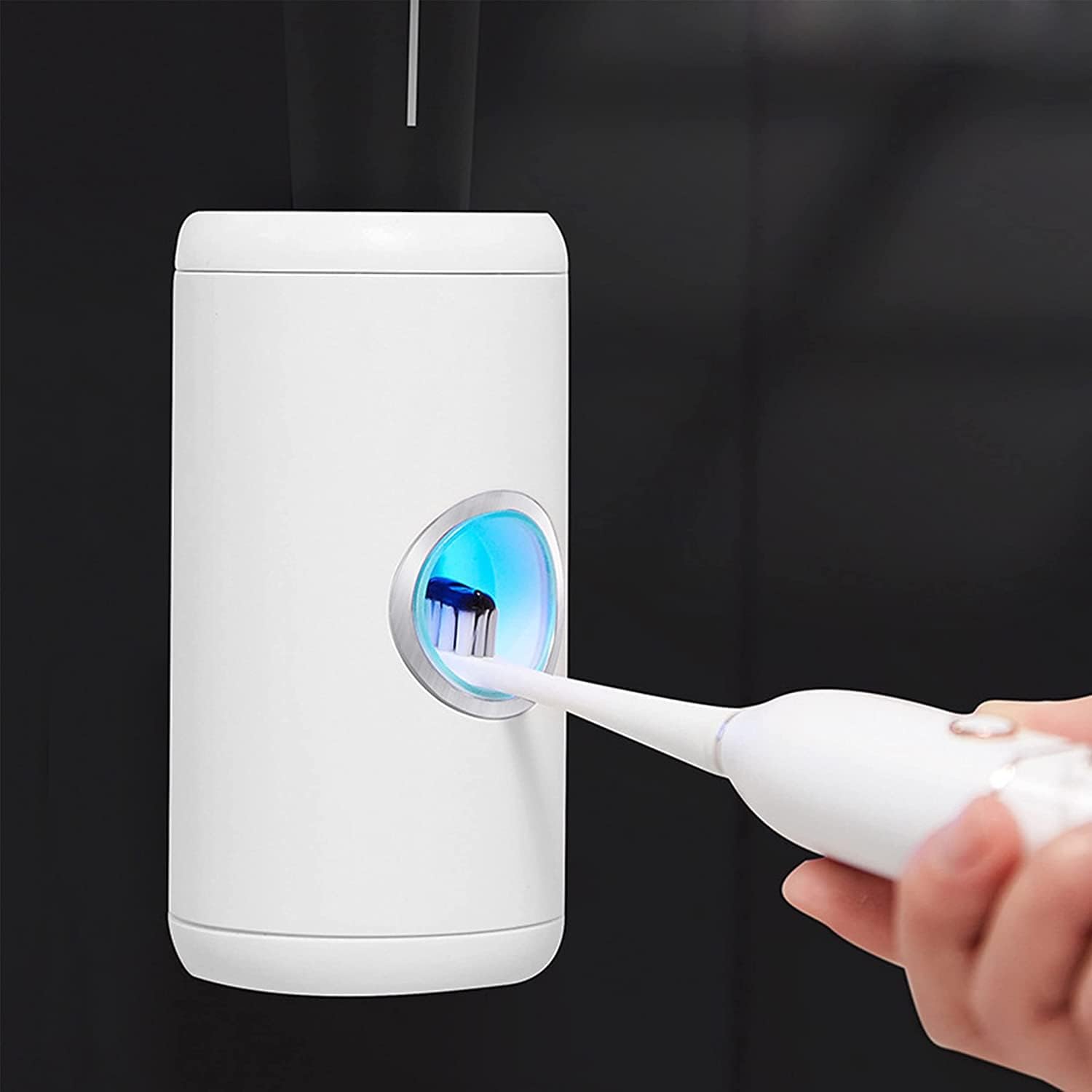 BUILDEC Automatic Electric Toothpaste Dispenser Squeezer with Sensor Wall-Mounted for Washroom (White)