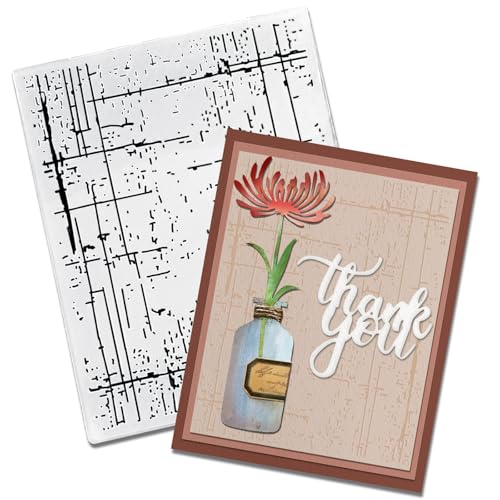 Threetols 3-D Textured Impressions Embossing Folder, Dot Background Embossing Folder for Card Making, Line Frame DIY Plastic Scrapbooking Photo Album Card Paper DIY Craft Decoration Template Mold