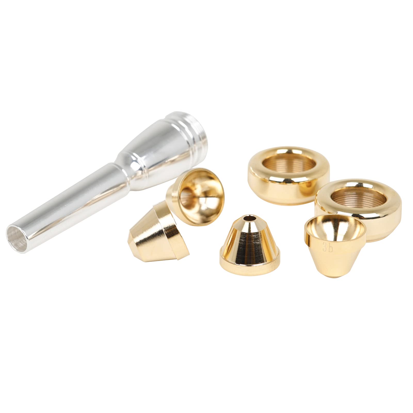 Bocchino per Tromba Professionale Ottone Placcato Argento Bocchino per Corno 3C 2C 2B 3B Toni Puri e Ricchi Materiale Argento e Oro