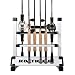 KastKing Rack 'em Up Portable Aluminum Fishing Rod Holder - 12 Rods Rack SilverBlack
