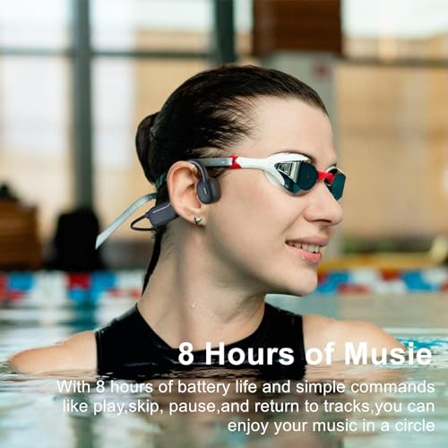 Wigfar Fones De Ouvido Condução Óssea, Para Natação Ipx8 À Prova D'Água, Modo Mp3 Integrado E Cartã