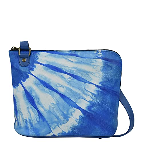 Anuschka Hand-Painted Leather Crossbody Organizer Bag - Butterfly Mosaic Design - View #14