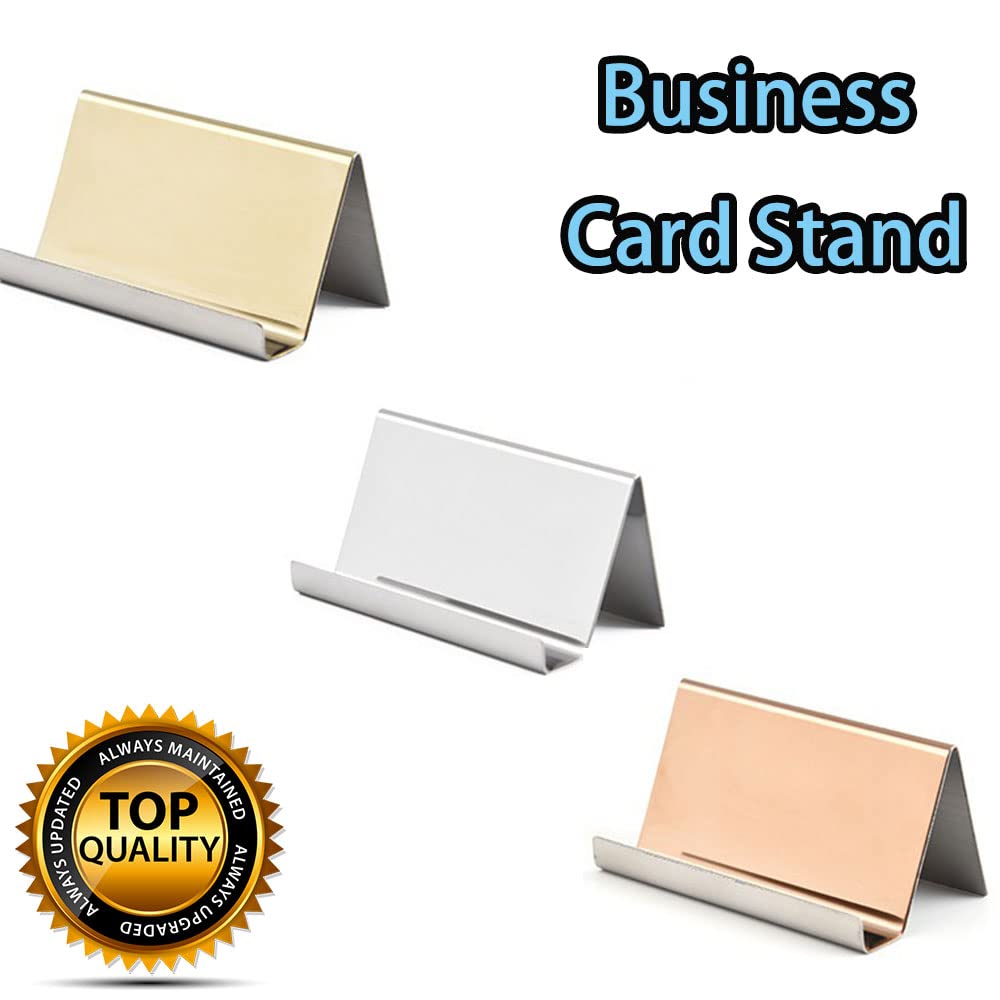 Lot de 5 porte-cartes de visite en acier inoxydable - Pour cartes de visite - Pour bureau - Argenté