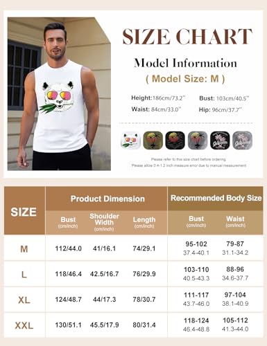 Yuson Girl Camisetas de Tirantes para Hombre Algodón Top Cuello Redondo Chaleco Sin Mangas Casual Deportivo Verano Tank Top Fitness Masculina T-Shirt(Blanco, L)