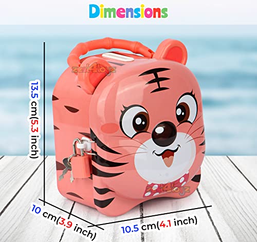 Image of Zest 4 Toyz Money Bank for Kids Metal Piggy Bank with Lock N Key Money Saving Box Gullak Money Box Coin Bank Kids Cash Box Return Gifts