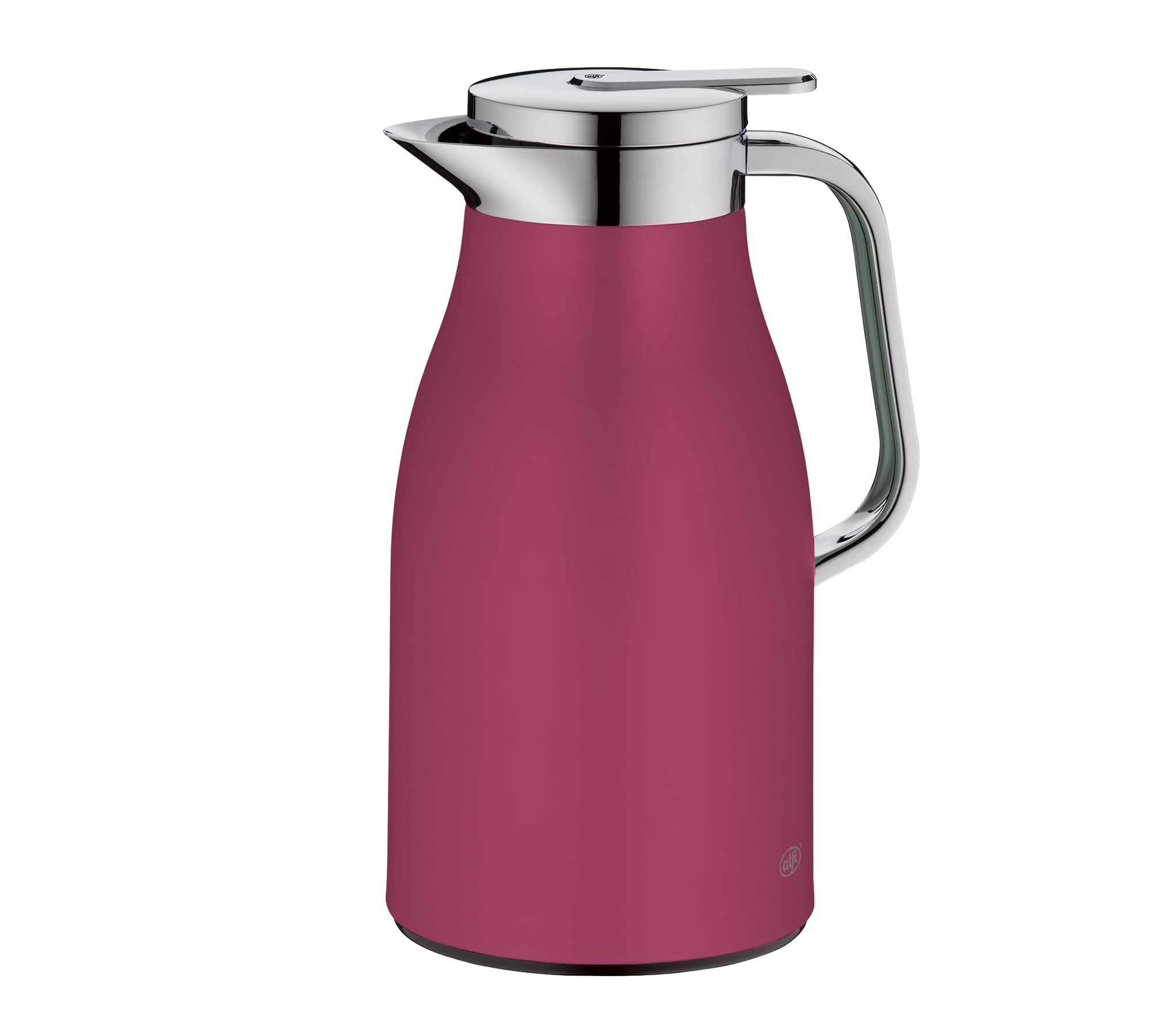 Alfi Deep Rose Mat Skyline 1.0 L, Deep Rose, Stainless Steel Vacuum Jug With Hygienic Tempered Glass Insert, Screw Cap With Comfortable Push Button, Ergonomic Handle, Ideal As A Coffee Pot, Teapot, Bpa-Free