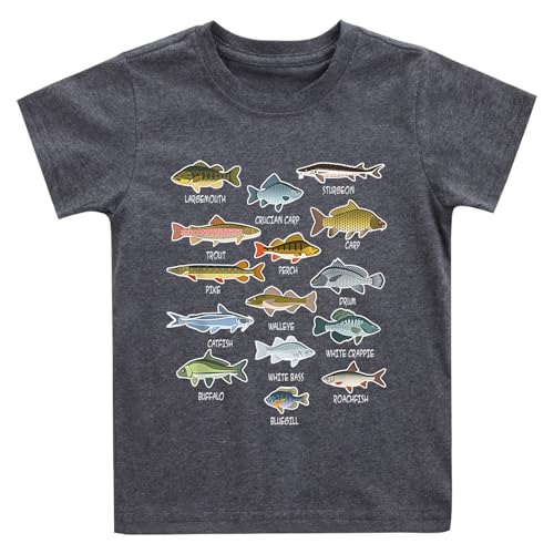 Toddler Boys Fish Graphic Shirts Baby Kids Summer T-Shirt Cute Fish Biologist Children Tees Tops Fisherman Gift 3T