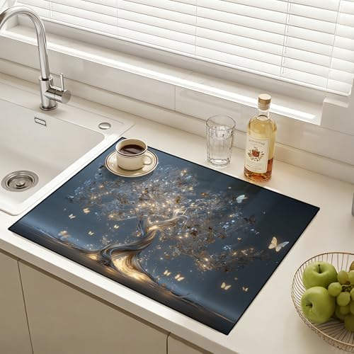 Image of Stove Burner Covers Non-Slip Electric Cooktop Protector Mat (Tree of Life)