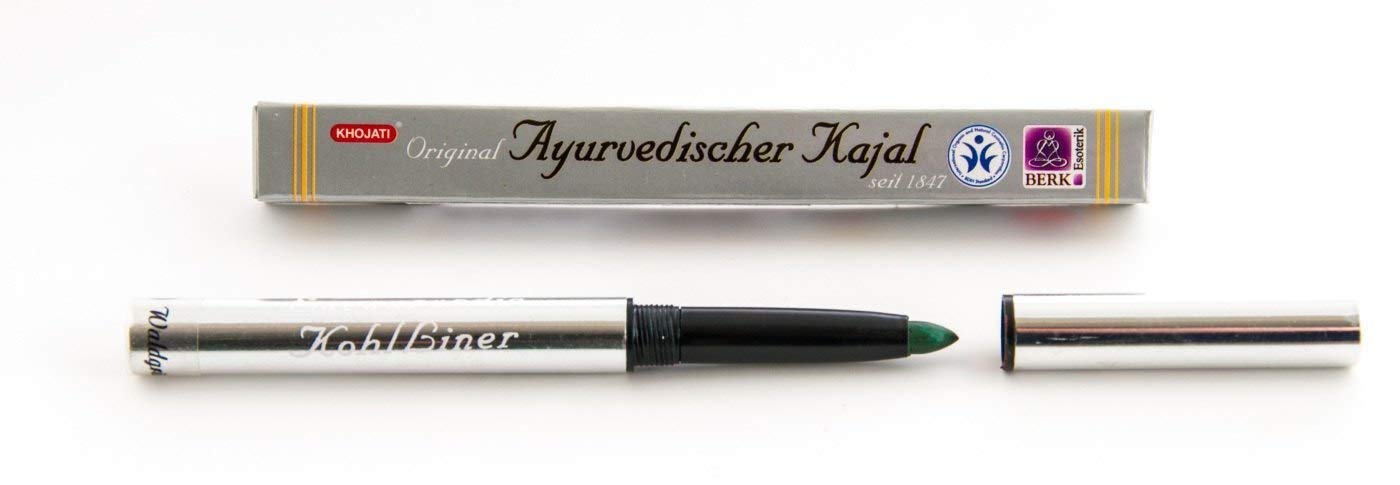 Crayon kajal ayurvédique pur Berk fini vert foncé sans irritation des yeux
