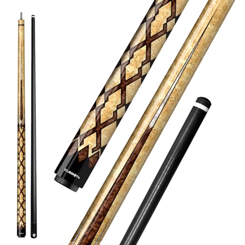 CUEBOTS CHS1 Classic Pool Cue Stick, Glassfiber Shaft, 5/16-18 Joint, 12.5mm 7-Layer Microfiber Tip, Club Cue, House Cue
