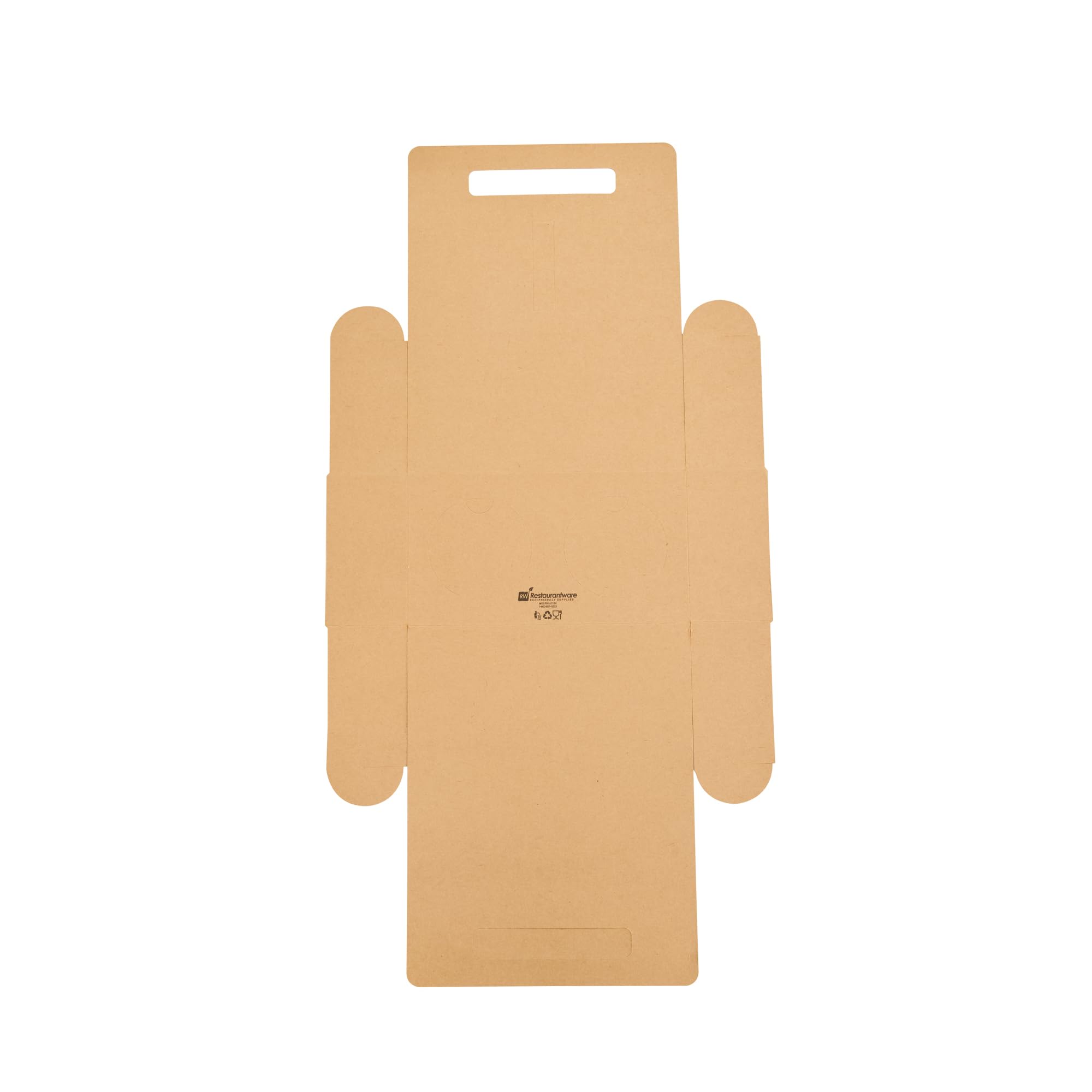 Restaurantware Bio Tek - Fiambreras de papel con asas, 100 recipientes desechables de papel kraft para alimentos, 21 x 10 x 20 cm, portavasos para utensilios de cocina, portadores de bebidas para