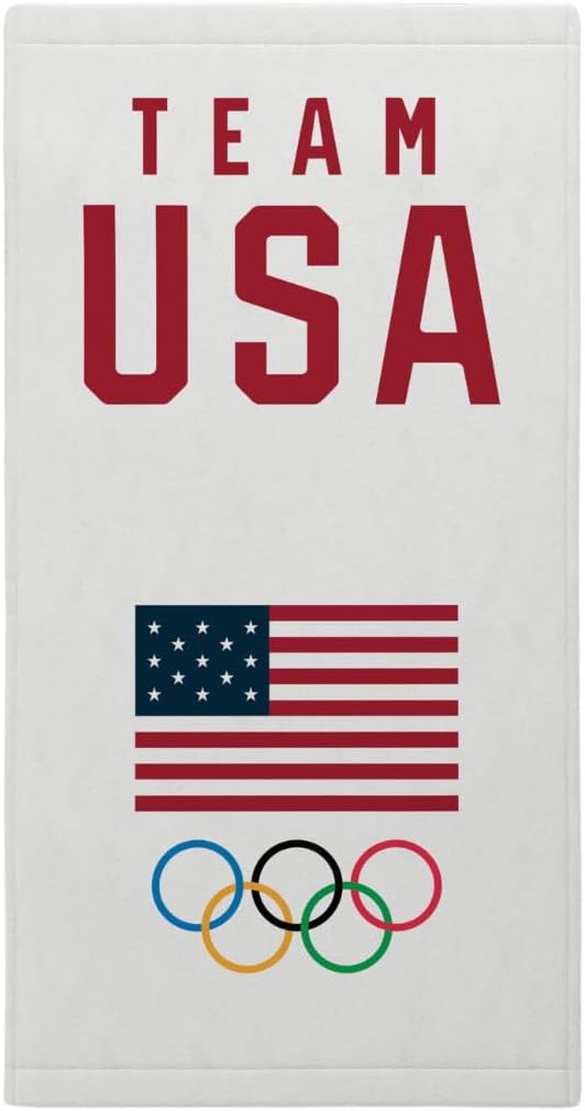 Officially Licensed Team USA 2026 Winter Olympics Oversized Cotton Beach Towel 30x60 - Soft Absorbent Pool Bath Beach Towel by Franco