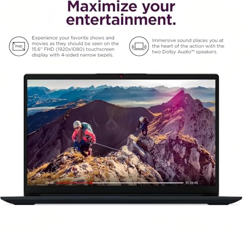 Image of Lenovo IdeaPad 15.6 Inch Touchscreen Laptop | Office 365 for The Web | 13th Gen Intel Core i5-1335U, 10-Core | 16GB RAM, 1TB SSD | Windows 11 Home | Abyss Blue | WiFi-6 | AI-Powered