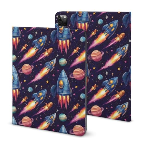 Coque iPad Pro 11 slim motif vaisseau spatial avec porte-crayon