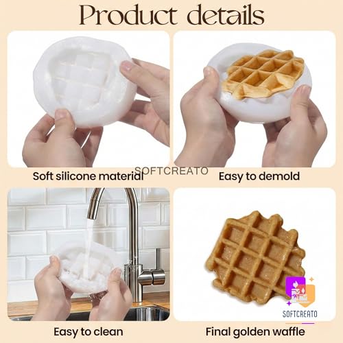 Image of Round Waffle Silicone Candle Mould | Dessert Biscuit Cake Design Candle Making Mould | Silicone Mould for Candle Making, Soap, Resin Art & Wax DIY Craft | Decorative Candle Mould Silicone (Waffle Round)
