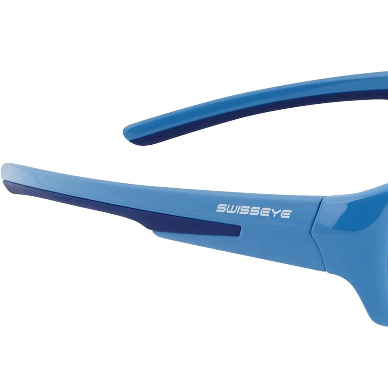 SWISSEYE Junior Sportbrille für Kinder (100% UVA-, UVB- und UVC-Schutz, kindergerechte Materialien (TPEE), Fassung aus Dupont, inkl. Mikrofaserbeutel), blue shiny/dark blue