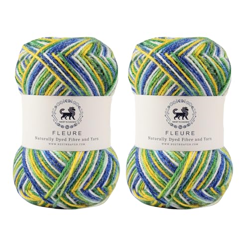 Image of Nestnhaven Acrowools Fleure Hand Knitting and Crochet Yarn. Pack of 1 Ball - 100gms. Shade no - NNHF (Multicolor18) | (200 Gm)