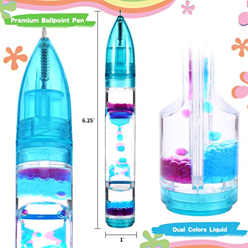 LIVOND 3 Pack Liquid Pen - Retractable Ballpoint Cool Pen with Colorful Liquid Bubbles - Relaxing Calming Sensory Toy for Kids & Adults- Novelty Gift for valentine, back to school, Christmas — view 2
