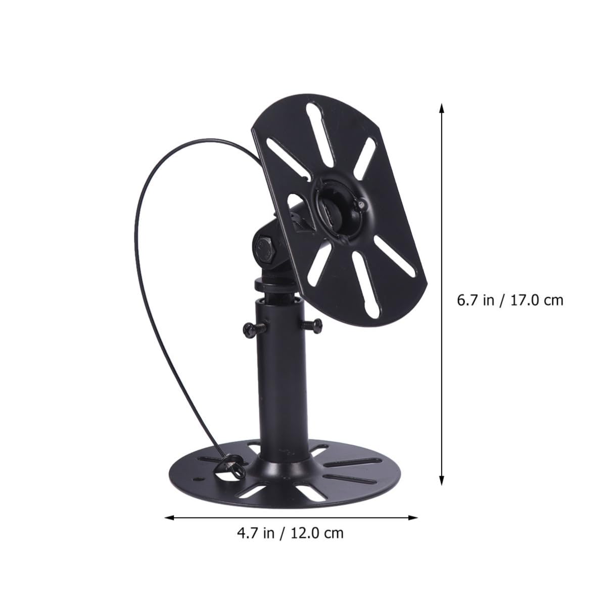 CLISPEED Support Mural pour Haut-Parleur en Acier Laminé à Froid Noir, Rotation 360°, Compatible avec Enceintes Satellites, pour Home Cinéma et Ktv, Lot de 2 Pièces